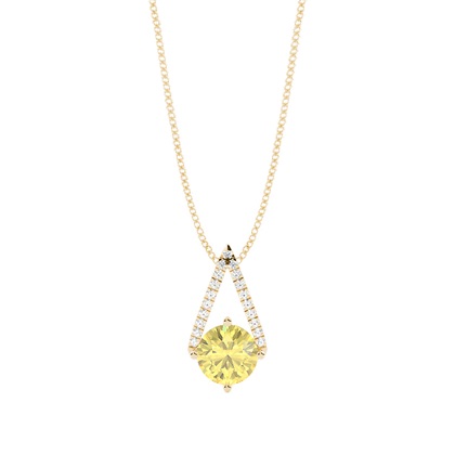 Yellow Diamond Solitaire Pendant