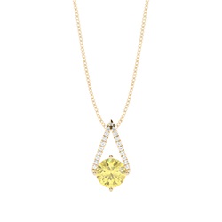 Yellow Diamond Solitaire Pendant