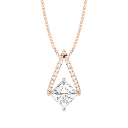 Rose Gold Diamond Pendants & Necklaces