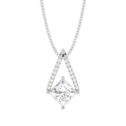 Princess Cut Diamond Pendants
