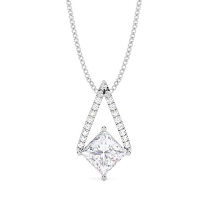 Princess Cut Diamond Pendants