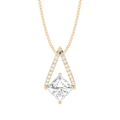 Princess Cut Diamond Pendants
