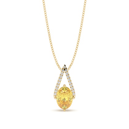Oval Yellow Diamond Pendants
