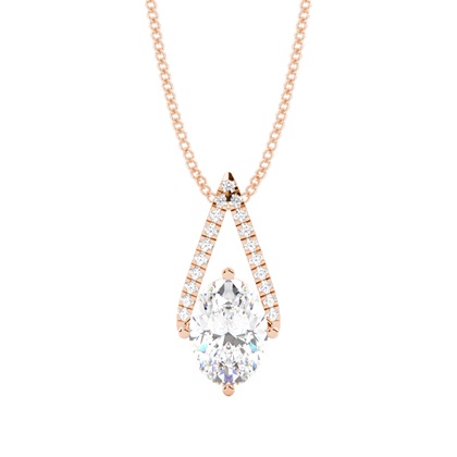 Oval Diamond Pendants