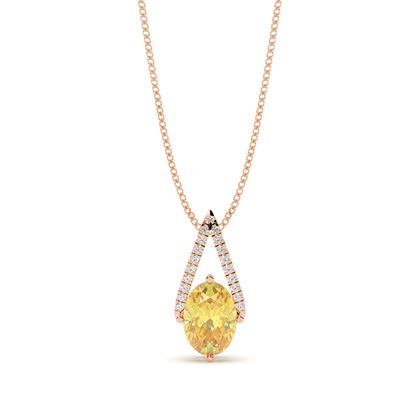 Yellow Diamond Solitaire Pendant