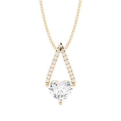 Heart Yellow Gold Diamond Necklaces and Diamond Pendants
