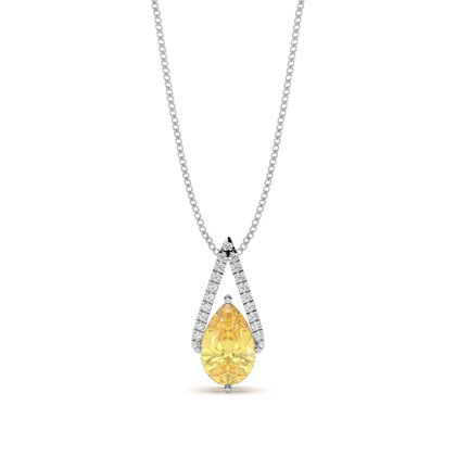 Pear Yellow Diamond Pendants