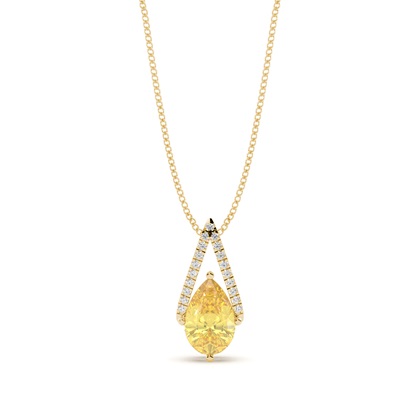 Pear Yellow Diamond Pendants