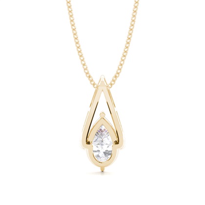 Yellow Gold Moissanite Pendants