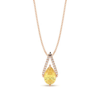 Yellow Diamond Solitaire Pendant