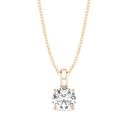 Yellow Gold Diamond Pendants & Necklaces