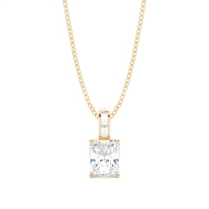 Radiant Yellow Gold Diamond Necklaces and Diamond Pendants