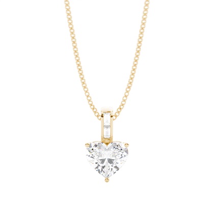 Heart Yellow Gold Diamond Necklaces and Diamond Pendants