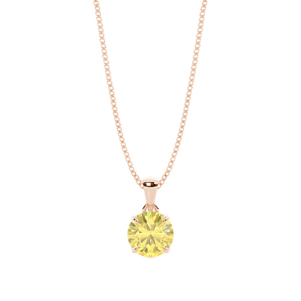 Yellow Diamond Solitaire Pendant