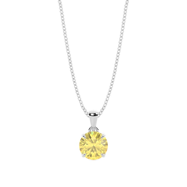Yellow Diamond Solitaire Pendant