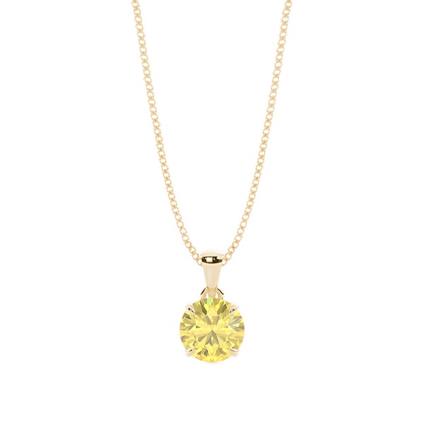Yellow Diamond Solitaire Pendant