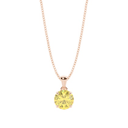 Yellow Diamond Solitaire Pendant