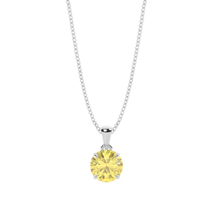 Yellow Diamond Solitaire Pendant
