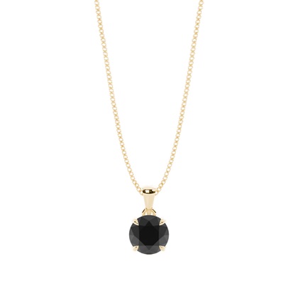 Round Black Diamond Solitaire Pendant