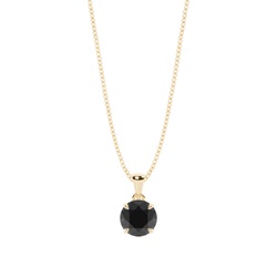 Round Black Diamond Solitaire Pendant