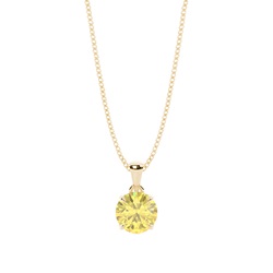 Yellow Diamond Solitaire Pendant