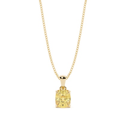 Cushion Yellow Diamond Pendants
