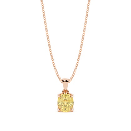Yellow Diamond Solitaire Pendant