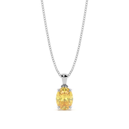 Oval Yellow Diamond Pendants