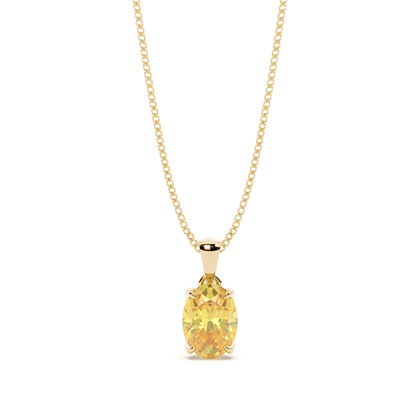 Yellow Diamond Solitaire Pendant