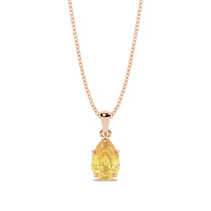 Yellow Diamond Solitaire Pendant