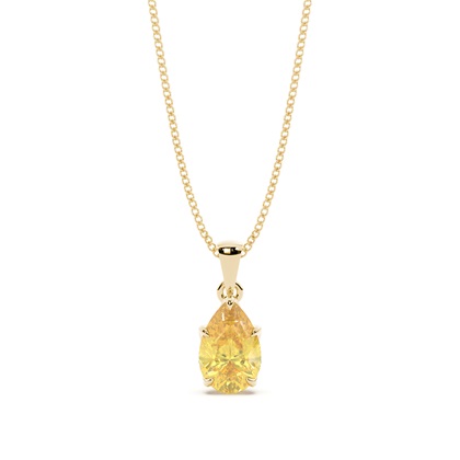 Yellow Diamond Solitaire Pendant