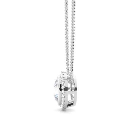 Beze-Einstellung Moissanit-Halo-Anhänger