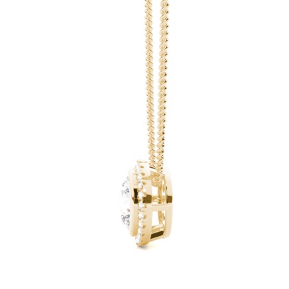 Bezel Setting Diamond Halo Pendant