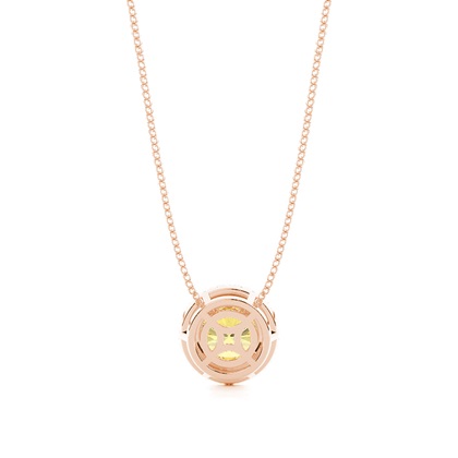 Solitär Anhänger mit gelbem Diamant in Zargenfassung