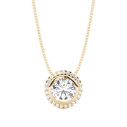 Yellow Gold Diamond Pendants & Necklaces