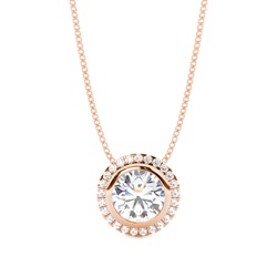 Bezel Setting Diamond Halo Pendant