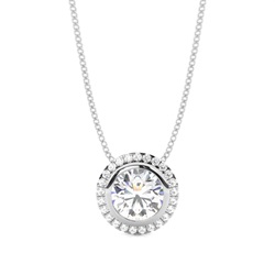 Bezel Setting Diamond Halo Pendant