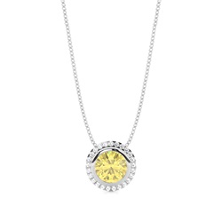 Bezel Setting Yellow Diamond Solitaire Pendant