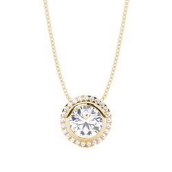 Beze-Einstellung Diamant-Halo-Anhänger