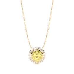 Bezel Setting Yellow Diamond Solitaire Pendant