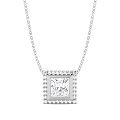 Princess Cut Diamond Pendants