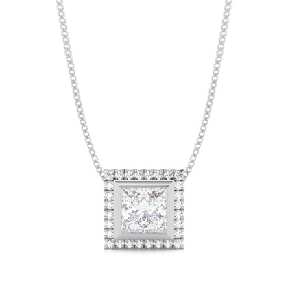 Princess Cut Diamond Pendants