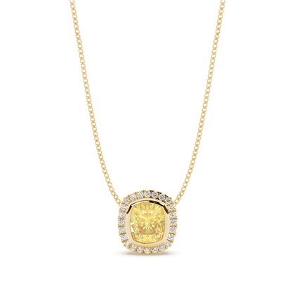 Cushion Yellow Diamond Pendants