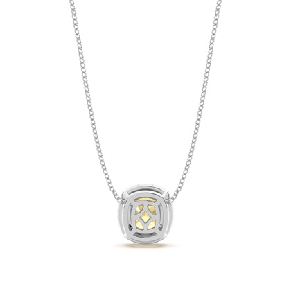 Solitär Anhänger mit gelbem Diamant in Zargenfassung