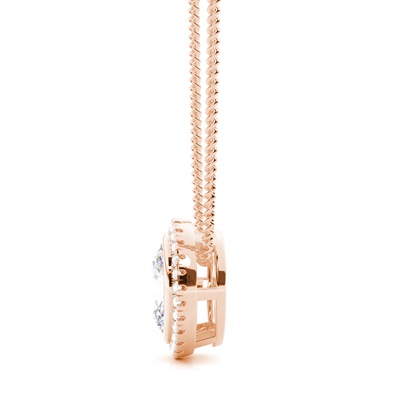 Beze-Einstellung Moissanit-Halo-Anhänger