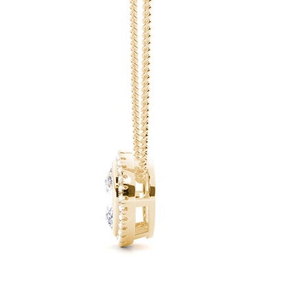 Beze-Einstellung Moissanit-Halo-Anhänger