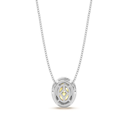 Solitär Anhänger mit gelbem Diamant in Zargenfassung