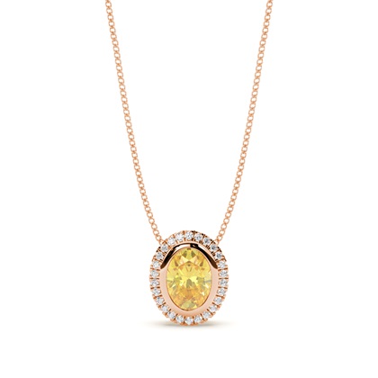 Bezel Setting Yellow Diamond Solitaire Pendant
