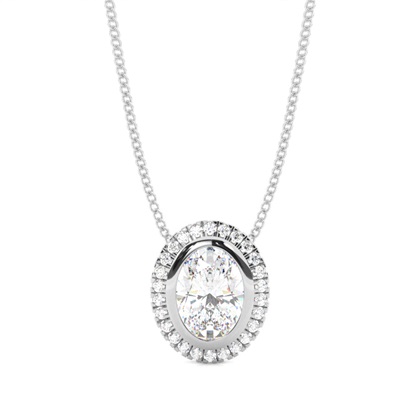 Oval Diamond Pendants