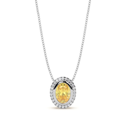Bezel Setting Yellow Diamond Solitaire Pendant